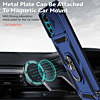 Moto G22 Dual Layers Hybrid Case with Metal Ring And Camera Protector - BLUE (Only Ground Shipping)