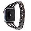 iWatch (42/44/45/49mm) Stainless Steel Band with Stones - BLACK (Only Ground Shipping)