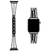 iWatch (42/44/45/49mm) Stainless Steel Band with Stones - BLACK (Only Ground Shipping)