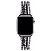 iWatch (42/44/45/49mm) Stainless Steel Band with Stones - BLACK (Only Ground Shipping)