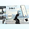 Magnetic Long Retractable Arm Car Mount with Magsafe (3in1) - BLACK (Only Ground Shipping)