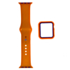 Silicone Soft Band & Bumper Case with Tempered Glass (ORANGE) for iWatch 40mm (Only Ground Shipping)