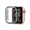 iWatch 38mm Stone PC Bumper Case with Tempered Glass - BLACK (Only Ground Shipping)