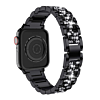 iWatch (38/40/41mm) Diamond Rhinestone Stainless Steel Metal Strap - BLACK (Only Ground Shipping)