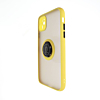 Hard PC Rear / Soft TPU Colorful Border Case with I-ring Holder - YELLOW for iPhone 12 Pro Max (Only Ground Shipping)