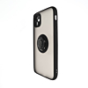 Hard PC Rear / Soft TPU Colorful Border Case with I-ring Holder - BLACK for iPhone 12 / 12 Pro (Only Ground Shipping)