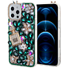 Crystal Flower Perfume Silicone Hard Case - GREEN for iPhone 13 Pro Max (Only Ground Shipping)