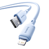 BASEUS Silky Series Fast Charging Cable USB A-L (GALAXY BLUE) (12W) (3ft) (Only Ground Shipping)