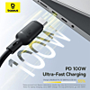 BASEUS Silky One-for-Three Fast Charging Cable USB-C to M+L+C (5ft) (100W) (COSMIC BLACK) (Only Ground Shipping)