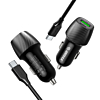 Esoulk PD&QC USB C+A Car Charger with USB C-C Cable (3ft) (48W) (BLACK) (Only Ground Shipping)
