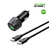 Esoulk PD&QC USB C+A Car Charger with USB C-C Cable (3ft) (48W) (BLACK) (Only Ground Shipping)