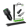 Esoulk PD&QC USB C+A Car Charger with USB C-C Cable (3ft) (48W) (BLACK) (Only Ground Shipping)