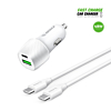 Esoulk PD&QC USB C+A Car Charger with USB C-C Cable (3ft) (48W) (WHITE) (Only Ground Shipping)