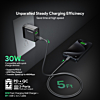 Esoulk PD&QC Wall Charger with C-C USB Cable (5ft) (30W) (BLACK) (Only Ground Shipping)