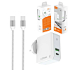 LDNIO A4403C USB A+C Wall Charger with USB C-C Cable (3ft) (20W) (Only Ground Shipping)