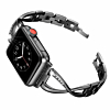 iWatch (38/40/41mm) Bling Crystals Metal Bracelet Band Strap - BLACK (Only Ground Shipping)