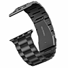 iWatch (38/40/41mm) Butterfly Buckle Stainless Steel Wrist Band - BLACK (Only Ground Shipping)