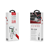 LDNIO C29 3.4A Dual USB-A Car Charger with USB A-M Cable (WHITE) (3ft) (17W) (Only Ground Shipping)