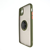 Hard PC Rear / Soft TPU Colorful Border Case with I-ring Holder - DARK GREEN for iPhone 11 Pro Max (Only Ground Shipping)