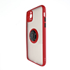 Hard PC Rear / Soft TPU Colorful Border Case with I-ring Holder - RED for iPhone 11 Pro Max (Only Ground Shipping)