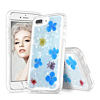 New Desing Real Dried Flower Shiny Case - LIGHT BLUE for iPhone 8P / 7P / 6SP / 6P (Only Ground Shipping)