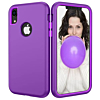 Three Layer Heavy Duty Shockproof Anti-Scratch Protective Case - PURPLE for iPhone XR (Only Ground Shipping)