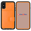 Leather Wallet Case - ORANGE for iPhone XR (Only Ground Shipping)