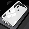 Ultra Slim Magnet Protective Case with Metal Frame Tempered Glass Back - SILVER BORDER for iPhone XR (Only Ground Shipping)