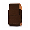 Leather Magnetic Vertical Pouch W Belt Clip Case-BROWN (Only Ground Shipping)