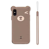 3D Cartoon Bear Soft Silicone Case - BROWN for iPhone 8P / 7P (Only Ground Shipping)
