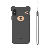 3D Cartoon Bear Soft Silicone Case - BLACK for iPhone 8P / 7P (Only Ground Shipping)