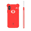 3D Cartoon Bear Soft Silicone Case - RED for iPhone 8P / 7P (Only Ground Shipping)