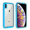 3in1 Transparent Clear Slim Hybrid Bumper Phone Case - LIGHT BLUE for iPhone 8P / 7P (Only Ground Shipping)