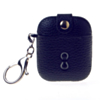 AirPods 1/2 Hard Leather Case with Metal Hook - DARK BLUE (Only Ground Shipping)