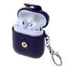 AirPods 1/2 Hard Leather Case with Metal Hook - DARK BLUE (Only Ground Shipping)