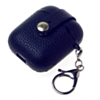 AirPods 1/2 Hard Leather Case with Metal Hook - DARK BLUE (Only Ground Shipping)