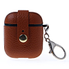 AirPods 1/2 Hard Leather Case with Metal Hook - BROWN (Only Ground Shipping)