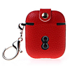 AirPods 1/2 Hard Leather Case with Metal Hook - RED (Only Ground Shipping)