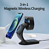 Brookstone (3in1) Curved Wireless Charging Station - BLACK (15W) (Only Ground Shipping)