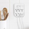 Brookstone 6-Port Outlets Chargers , 1 USB-C , 1 USB-A (WHITE) (Only Ground Shipping)