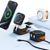 4-in-1 Wireless Charging Stand, Phone, Watch, Airpods, and Retractable Cable (15W) (BLACK) (Only Ground Shipping)