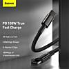 BASEUS USB C-C Tungsten Gold Fast Charging Data Cable (BLACK) (100w) (3ft) (Only Ground Shipping)