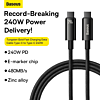 BASEUS PD 3.1 USB C-C Tungsten Gold Fast Charging Data Cable (BLACK) (240w) (3ft) (Only Ground Shipping)