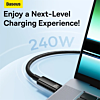 BASEUS PD 3.1 USB C-C Tungsten Gold Fast Charging Data Cable (BLACK) (240w) (3ft) (Only Ground Shipping)