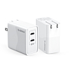 Esoulk EK2005 Dual USB C Wall Charging Plug (WHITE) (65W) (Only Ground Shipping)