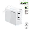Esoulk EK2005 Dual USB C Wall Charging Plug (WHITE) (65W) (Only Ground Shipping)