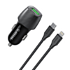 Esoulk USB C+A PD/QC Car Adapter with USB C-L Cable (3ft) (48W) (BLACK) (Only Ground Shipping)