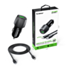 Esoulk USB C+A PD/QC Car Adapter with USB C-L Cable (3ft) (48W) (BLACK) (Only Ground Shipping)