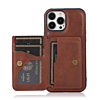 Leather Pocket Wallet Case - BROWN for iPhone 13 Pro Max (Only Ground Shipping)