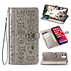 Animal Design Leather Wallet Case with Wristlet Strap - GRAY for iPhone 12 Pro Max (Only Ground Shipping)